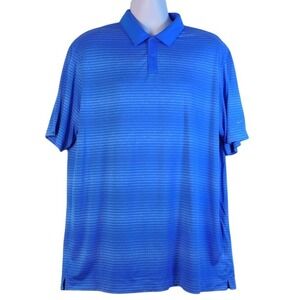 Nike Golf Tour Performance Dry Fit Polo  Blue Stripe Sports Active Size XXL C165